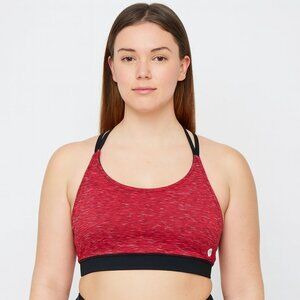 Yoshion Red Sports Bra with Black Straps